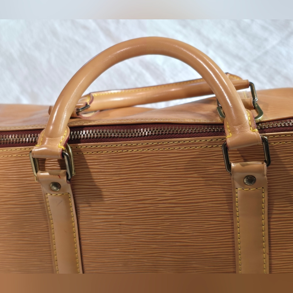 Louis Vuitton Epi Keepall 60 Tan Beige Brown Travel Bag Luggage Boston Speedy - Picture 5 of 16